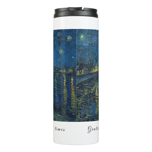 Van Gogh Starry Night Gratitude Artistic Uplifting Thermosbeker (Achterkant)