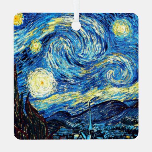 Van Gogh - Starry Night Metalen Ornament (Achterkant)
