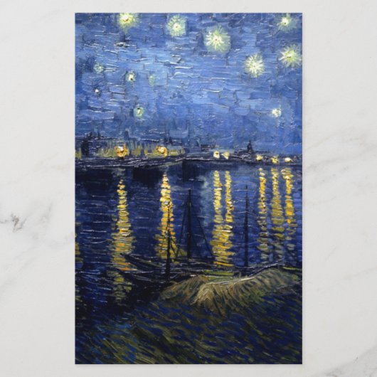 Van Gogh Starry Night Over Rhone Briefpapier (Voorkant)