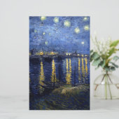 Van Gogh Starry Night Over Rhone Briefpapier (Staand voorkant)