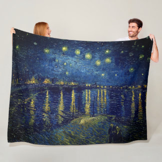 Van Gogh Starry Night Over the Rhone Fleece Deken