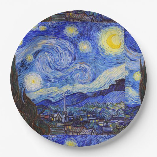 Van Gogh , “Starry Night” Papieren Bordje (Voorkant)