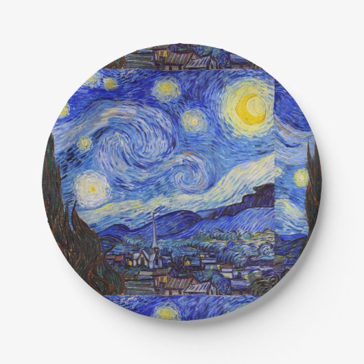 Van Gogh , “Starry Night” Papieren Bordje (Voorkant)