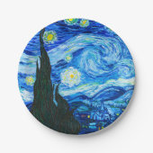 Van Gogh Starry Night Papieren Bordje (Voorkant)