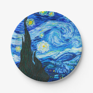 Van Gogh Starry Night Papieren Bordje