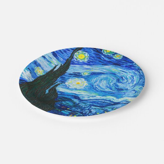 Van Gogh Starry Night Papieren Bordje (Gekanteld)