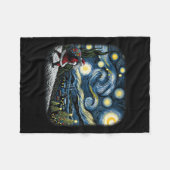 Van Gogh Starry Night Santa Christmas Winter Snowy Fleece Deken (Voorkant (Horizontaal))