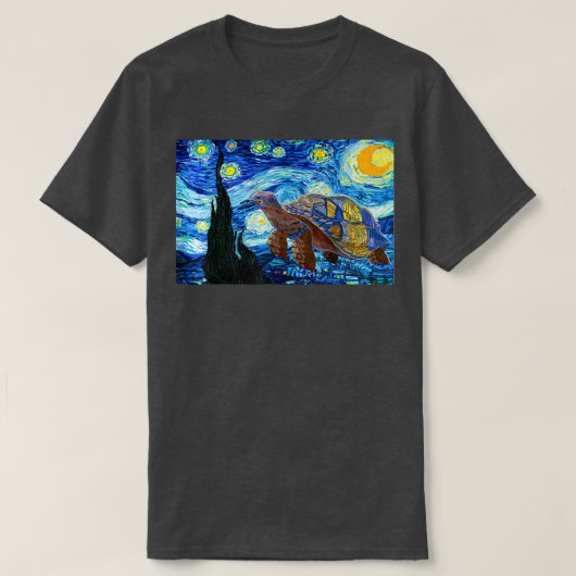 Van Gogh Starry Night Sea Turtle Art Painting T-shirt (Design voorkant)