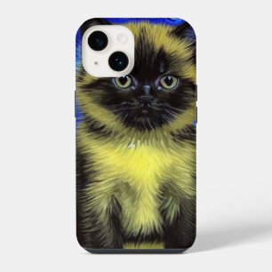 Van Gogh Starry Night Siamees Kat iPhone 14 Hoesje