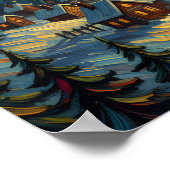 Van Gogh 'Starry Night' Square Giclée - 24x24  Poster (Hoek)