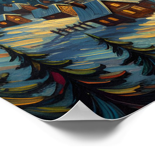 Van Gogh 'Starry Night' Square Giclée - 24x24  Poster (Hoek)