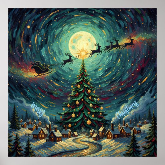 Van Gogh 'Starry Night' Square Giclée - 24x24  Poster (Voorkant)