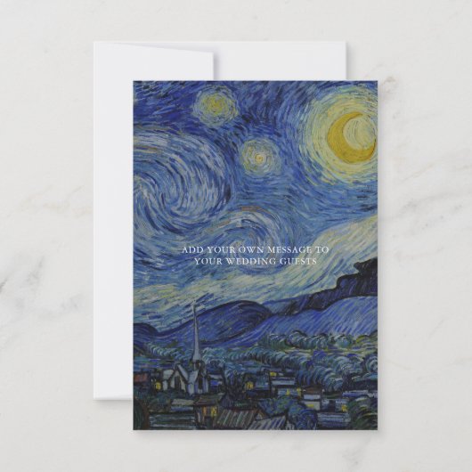 Van Gogh Starry Night Trouwdag Bedankkaart (Achterkant)