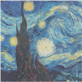 Van Gogh Starry Night Vintage Blue Masterpiece Sticker (Voorkant)