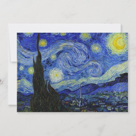 Van gogh starry-uitnodiging kaart (Achterkant)