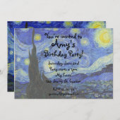 Van gogh starry-uitnodiging kaart (Voorkant / Achterkant)