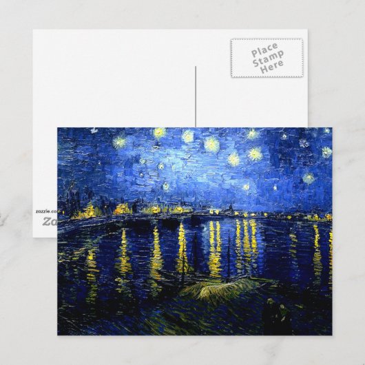 Van Gogh - Sterrennacht aan de Rhône Briefkaart (Voorkant / Achterkant)
