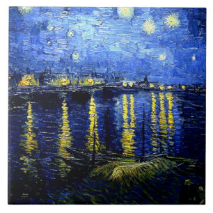 Van Gogh - Sterrennacht aan de Rhône Tegeltje
