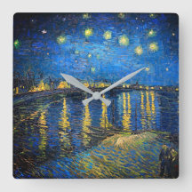 Van Gogh Sterrennacht aan de Rhône Wandklok