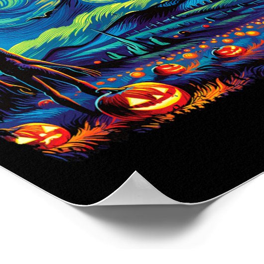 Van Gogh Sterrennacht Alien Man Halloween Herfst P Poster (Hoek)