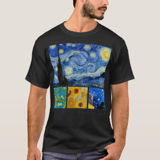 Van Gogh Sterrennacht, Almond Blossom, Zonnebloeme T-shirt