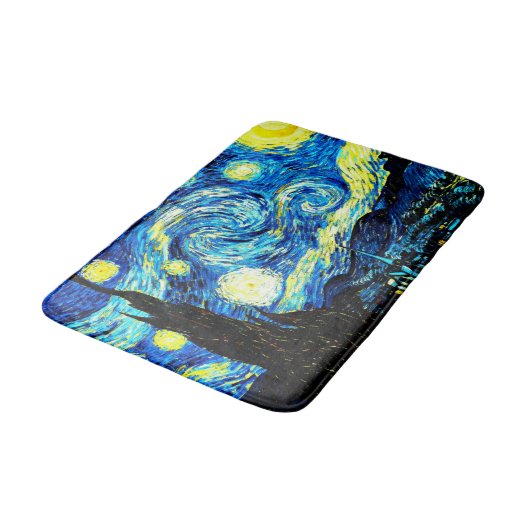 Van Gogh - Sterrennacht, beroemd schilderij Badmat (Gekanteld)