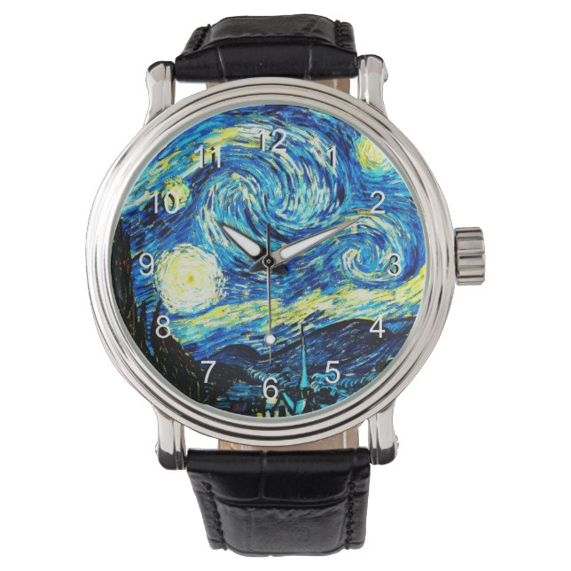 Van Gogh: Sterrennacht, beroemd schilderij Horloge (Voorkant)