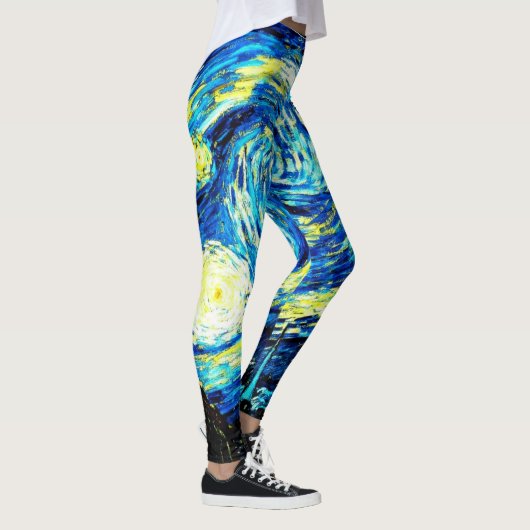 Van Gogh - Sterrennacht, beroemd schilderij Leggings (Rechts)