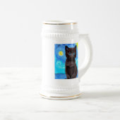 Van Gogh Sterrennacht Black Cat Bierpul (Voorkant rechts)