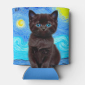 Van Gogh Sterrennacht Black Cat Blikjeskoeler (Achterkant)