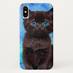 Van Gogh Sterrennacht Black Cat Case-Mate iPhone Case