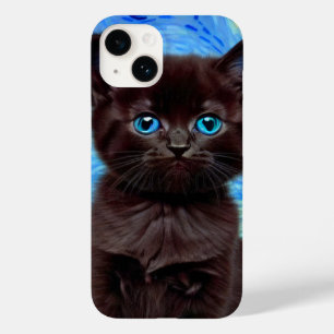 Van Gogh Sterrennacht Black Cat Case-Mate iPhone 14 Hoesje