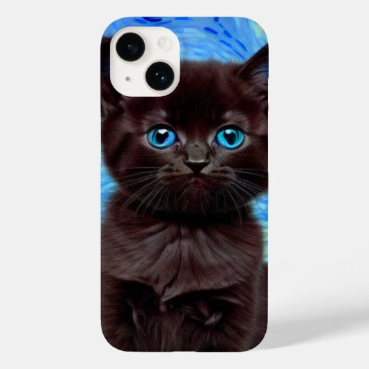Van Gogh Sterrennacht Black Cat Case-Mate iPhone Case (Achterkant)