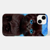 Van Gogh Sterrennacht Black Cat Case-Mate iPhone Case (Achterkant (horizontaal))