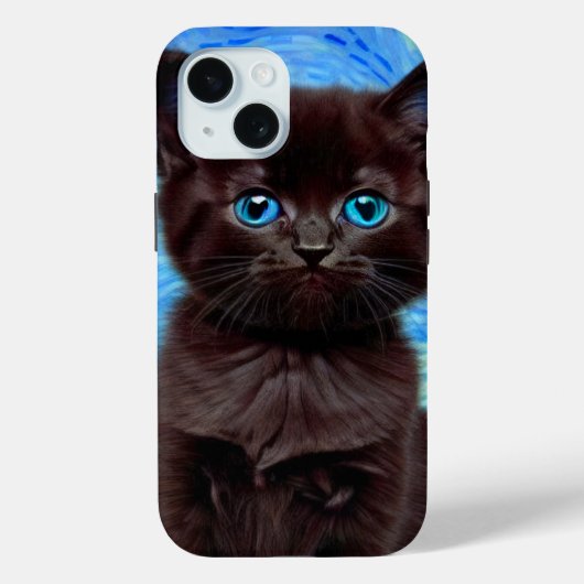 Van Gogh Sterrennacht Black Cat Case-Mate iPhone Case (Achterkant)