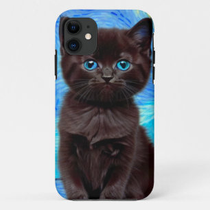 Van Gogh Sterrennacht Black Cat Case-Mate iPhone Case