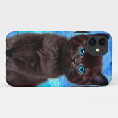 Van Gogh Sterrennacht Black Cat Case-Mate iPhone Case (Achterkant (horizontaal))