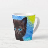 Van Gogh Sterrennacht Black Cat Latte Mok (Rechterhoek)
