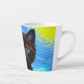 Van Gogh Sterrennacht Black Cat Latte Mok (Rechts)