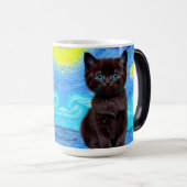 Van Gogh Sterrennacht Black Cat Magische Mok (Voorkant rechts)