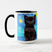 Van Gogh Sterrennacht Black Cat Mok (Links)