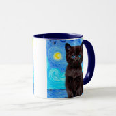 Van Gogh Sterrennacht Black Cat Mok (Voorkant rechts)