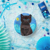 Van Gogh Sterrennacht Black Cat Papieren Kommen (Feest)