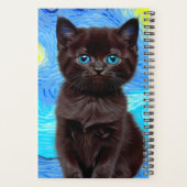 Van Gogh Sterrennacht Black Cat Planner (Achterkant)