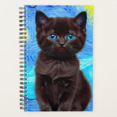 Van Gogh Sterrennacht Black Cat Planner (Voorkant)