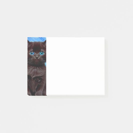 Van Gogh Sterrennacht Black Cat Post-it® Notes (Voorkant)