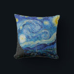 Van Gogh Sterrennacht. Blauw impressionisme sky ar Kussen<br><div class="desc">Van Gogh "De Sterrennacht" gooit kussen. Blauw impressionisme en sterren kunst.</div>