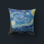 Van Gogh Sterrennacht. Blauw impressionisme sky ar Kussen<br><div class="desc">Van Gogh "De Sterrennacht" gooit kussen. Blauw impressionisme en sterren kunst.</div>