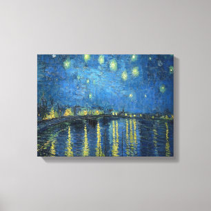 Van Gogh Sterrennacht boven de Rhône  Canvas Afdruk