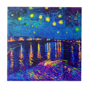 Van Gogh - Sterrennacht boven de Rhône Pop Art Tegeltje